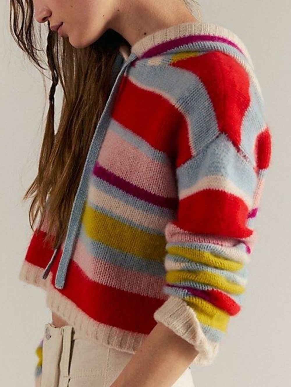 NWT Free People Candy Lane Cashmere Stripe Hoodie
